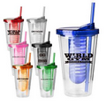 Acrylic Fruit Infusion Travel Tumbler Water Bottle Infuser Mug with Lid and